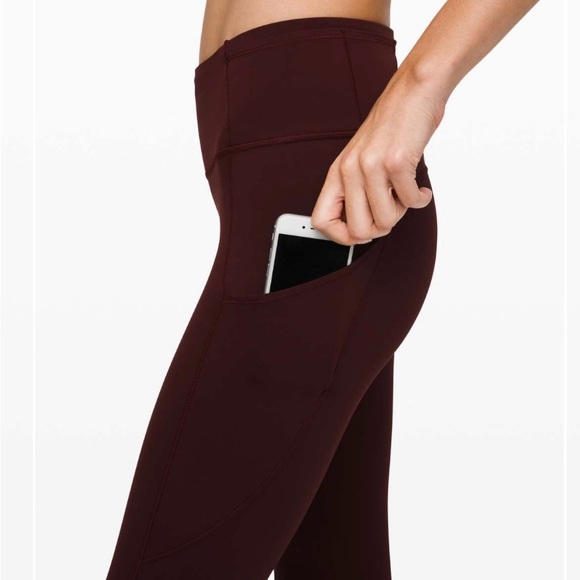 LULULEMON Fast and Free High-Rise Tight 28" *Non-Reflective Brushed Nulux Garnet - Picture 2 of 12